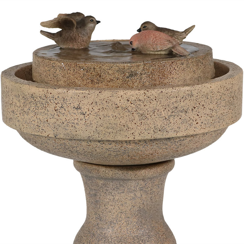 SunnyDaze Decor Polyresin Feathered Friends Outdoor Bird Bath Water